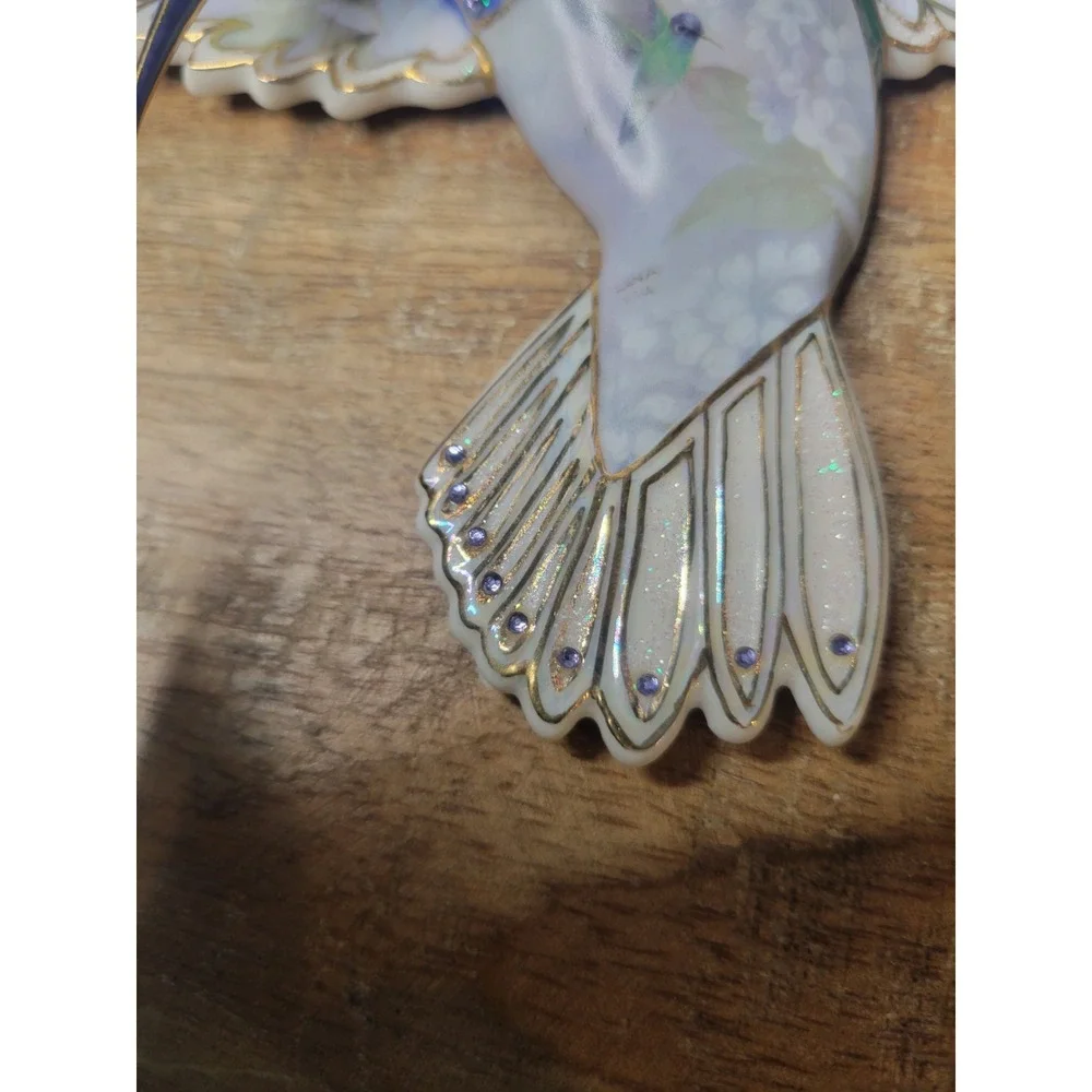 Lena‎ Liu Sapphire Splendor Hummingbird Wall Plaque-Jewels Of The Garden 2354